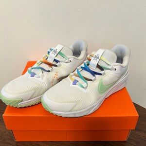 Nike Kids White Sneakers with Multicolor Accents